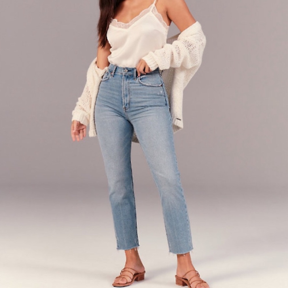 COPY - A&F The Ankle Straight Ultra High Rise Jean